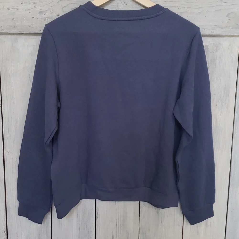 The Rolling Stones Crew Neck Sweatshirt Blue Size Medium NWOT NEW - Picture 2 of 5